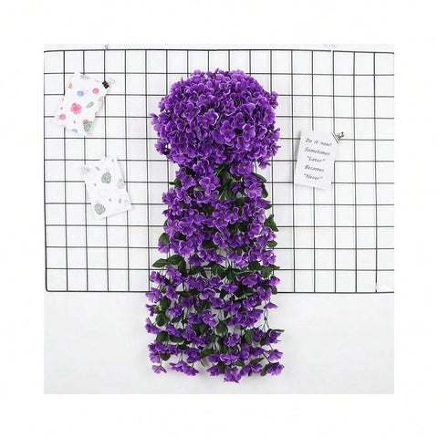 1pc Violet Hanging Flowers Artificial Decor, Petal Silk Violet Simulation Hanging Plant, Faux Hanging Violets Hanging Artificial