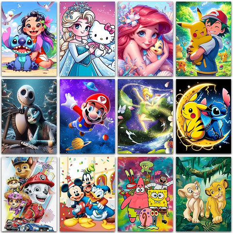 Disney Diamond Painting kits lilo and stitch Pokemon Pikachu Minions Home Decor Full Square&Round mosaic embroidery Cross stitch
