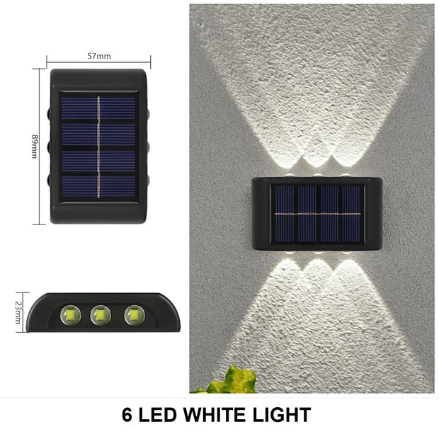 Outdoor Solar LED Wall Lights Waterproof Led Solar Lamp Up And Down Luminous Lighting For Garden Balcony Yard Street Decor Lamps