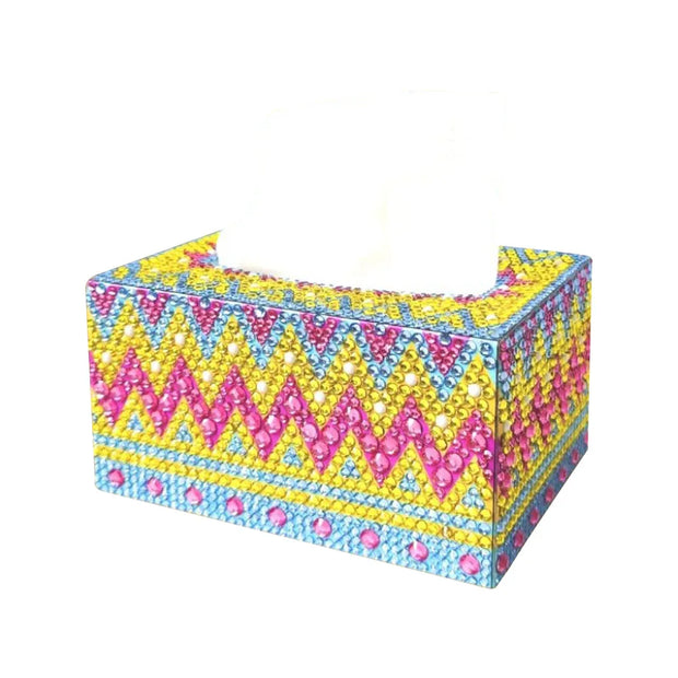 5D Diamond Painting Tissue Box Handmade Mosaic Tissue Box Rhinestone Drawing Art Tissue Dispenser for Home Decor Gift
