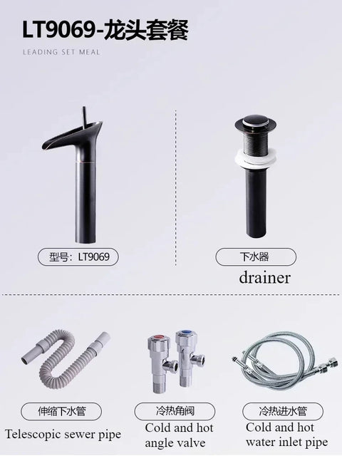 2024 new style Villa Garden outdoor wash basin ceramic wash basin small family column wash table bathroom sink black