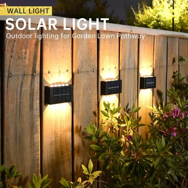 Outdoor Solar LED Wall Lights Waterproof Led Solar Lamp Up And Down Luminous Lighting For Garden Balcony Yard Street Decor Lamps