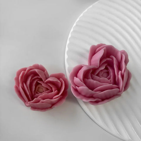 Love Flowers Mold DIY Heart Shaped Roses Aromatherapy Candle Epoxy Resin Plaster Mould Handmade Soap Silicone Molds