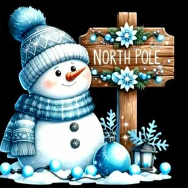 5D Diamond Painting Snowman Mosaic Embroidery Art Craft 30x30cm DIY Full Round Drill Home Decor