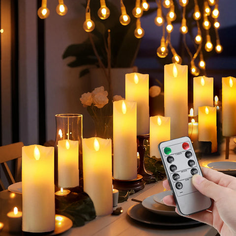 10-240Pcs LED Flickering Candles Wedding Flameless Candle Battery Operated Candles with Remote Control Flickering Candles