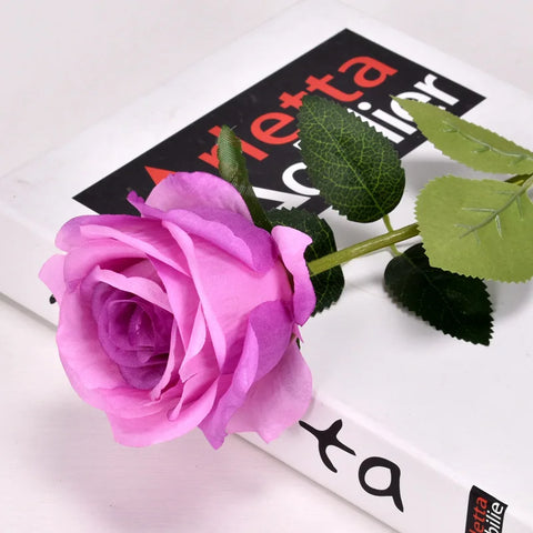 1pc Beautiful Silk Single Artificial Rose Flowers Wedding Home Table Decor Arrange Fake Red Rose Plant Valentine's Day Presents