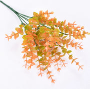 1pcs/lot Artificial Flowers 7-Pronged, 35 Mesh Eucalyptus Plastic Fake Flower Greenery Shrubs Plants Home Outdoor Decoration