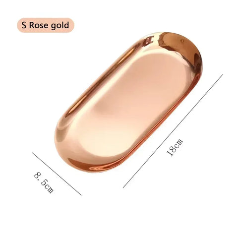 Modern Simple Metal Stainless Steel Storage Tray Jewelry Display Tray Shooting Props Trinkets Display Box Multi-functional