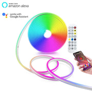 5V USB RGB Neon LED Strip 5M WiFi Waterproof Flexible Neon RGB Strip Work With Tuya App Alexa for TV Home Decor Ambient Lighting