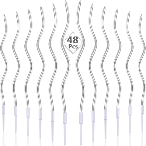 6pcs Birthday Candles Spiral Cake Candles  Long Thin Cake Candles For Wedding Party And Cake Decoration