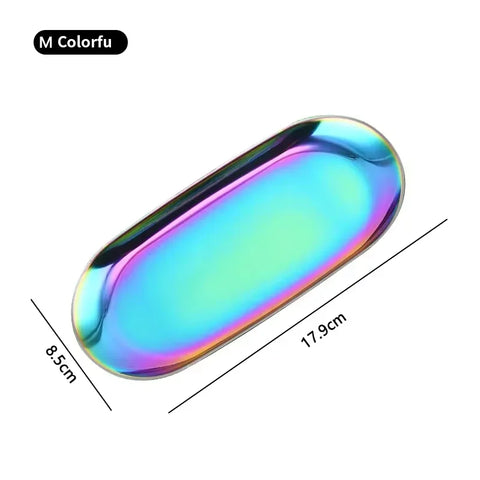 Modern Simple Metal Stainless Steel Storage Tray Jewelry Display Tray Shooting Props Trinkets Display Box Multi-functional
