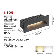 SANDIY Outdoor Stair Light Waterproof Wall Lamp Exterior Step Lighting 12v 220v Balcony Nightlights for Fence Gate Terrace 3w 6w