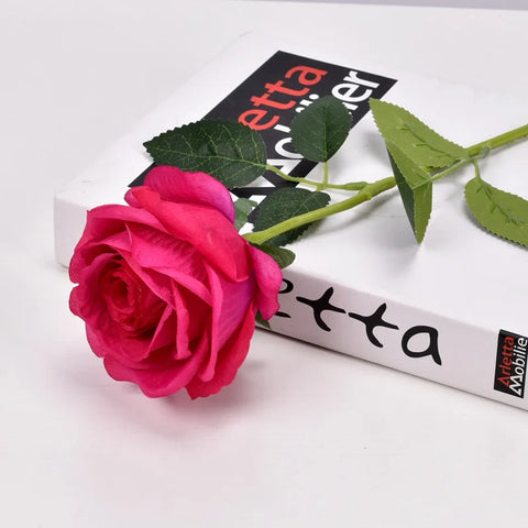 1pc Beautiful Silk Single Artificial Rose Flowers Wedding Home Table Decor Arrange Fake Red Rose Plant Valentine's Day Presents