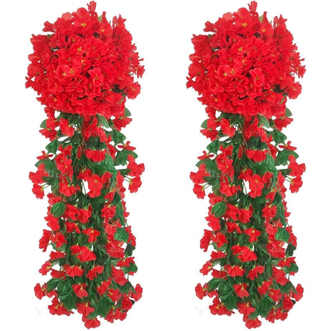 Artificial flowers Begonia  plants  bouquet suitable Long Vine for wall family room garden wedding indoor and outdoor decoration