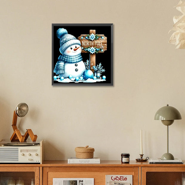 5D Diamond Painting Snowman Mosaic Embroidery Art Craft 30x30cm DIY Full Round Drill Home Decor
