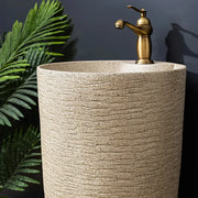 Column Wash Basin Courtyard Integrated Pool Floor-Standing Inter-Platform Basin Balcony Bathroom Pedestal Basin Ceramic YX036WY