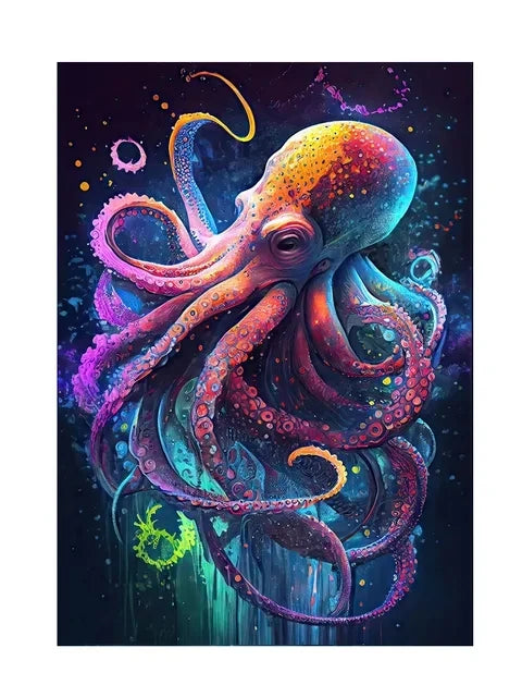 Fairy Dust AB DIY Diamond Painting Colorful Ocean Wild Life Shark Seahorse Octopus Turtle Mosaic Embroidery Stitch Kit Wall Art