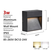 SANDIY Outdoor Wall Lamp Waterproof Led Stair Light 12v Exterior Lighting for Terrace Porch 220v 110v Luminaire Surface Mounted