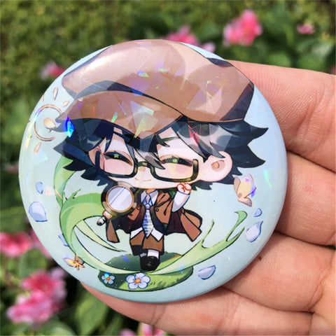 Anime Bungo Stray Dogs Nakajima Atsushi dazai osamu Kunikida Doppo Edogawa Rampo Cosplay Badge Pin SPTE Tinplate Brooch Prop