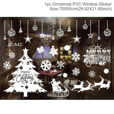 Christmas Window Stickers Christmas Wall Sticker Kids Room Wall Decals Merry Christmas Decorations For Home New Year Stickers