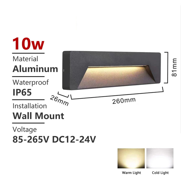 SANDIY Outdoor Wall Lamp Waterproof Led Stair Light 12v Exterior Lighting for Terrace Porch 220v 110v Luminaire Surface Mounted