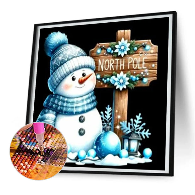 5D Diamond Painting Snowman Mosaic Embroidery Art Craft 30x30cm DIY Full Round Drill Home Decor