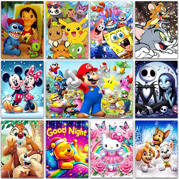 Disney Diamond Painting kits lilo and stitch Pokemon Super Mario Home Decor Art Full Square&Round mosaic embroidery Cross stitch