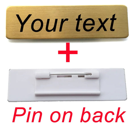 70*20MM Customized Brooch Pin Personalize Engrave Your Text Logo Business ID Plate Steel Metal Letterbox Mailbox Tag Name Badges