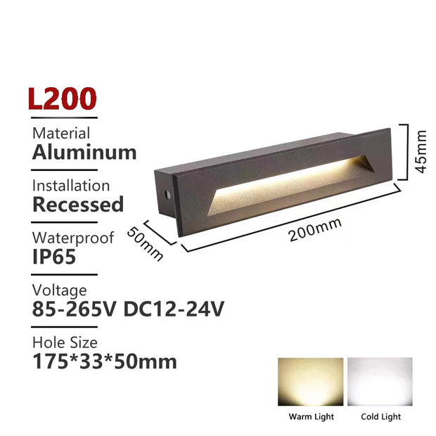 SANDIY Outdoor Stair Light Waterproof Wall Lamp Exterior Step Lighting 12v 220v Balcony Nightlights for Fence Gate Terrace 3w 6w