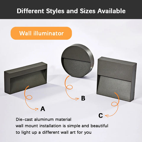 SANDIY Outdoor Wall Lamp Waterproof Led Stair Light 12v Exterior Lighting for Terrace Porch 220v 110v Luminaire Surface Mounted