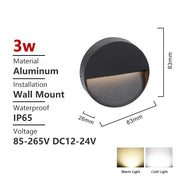 SANDIY Outdoor Wall Lamp Waterproof Led Stair Light 12v Exterior Lighting for Terrace Porch 220v 110v Luminaire Surface Mounted
