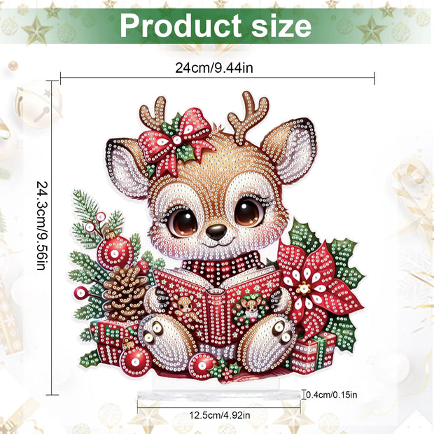 Christmas Diamond Art Painting Kits Tabletop decoration,DIY Reindeer Diamond Art By Arts Crafts acrylic Tabletop for Home Decor