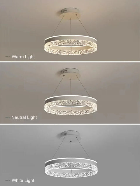 Bedroom Pendant Lamp Postmodern Minimalist Hollow Out Art Lamp Crystal Creative Study Restaurant Circular Light