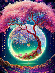 5D Diy Diamond Painting Fantasy Moon Tree Landscape Full Drill Rhinestones Mosaic Embroidery Handmade Products Home Decor Gift