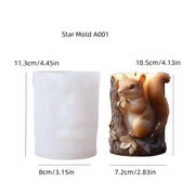 Bear hug jar relief cylindrical candle silicone mold cute squatting Rabbit Squirrel resin mould bee flower cement gypsum molds