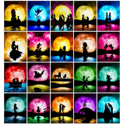 Disney Diamond Painting Mickey Minnie Embroidery Cross Stitch Kits Mosaic Shadow MoonWall Decor DIY Gift Full Round 30x40cm