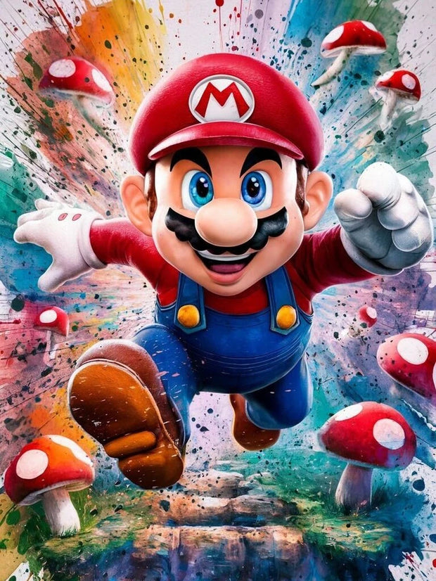 New DIY Mario Bros. Diamond Painting Kit Video Games Poster Diamond Embroidery Color Painting Hand Mosaic Art Home Decor