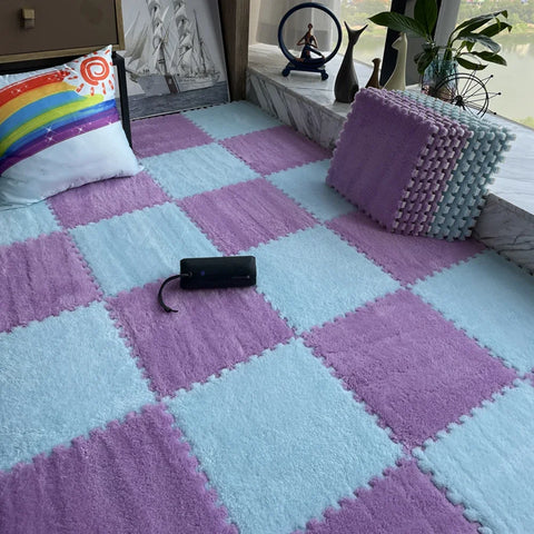 Soft Plush Children's Mat Baby Toys Eva Foam Puzzle Carpet Warm Children Play Mats Interlocking Rugs Infant Carpet 30*30*1cm