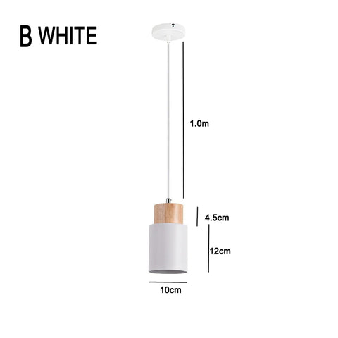 Nordic LED Pendant Lights Metal Wood Chandeliers Hanging Lighting Dining Room Kitchen Bar Bedside Lights Pendant Lamps E27 Bulb