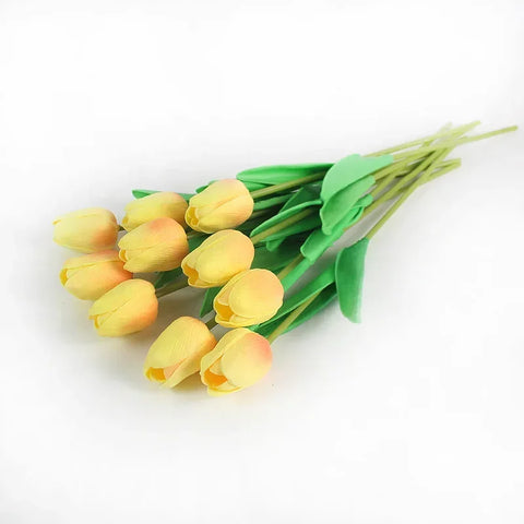 10pcs Tulip Artificial Bouquet Artificial Flower Wedding Bridal Bouquet Outdoor Home Garden Bouquet Party Vase Decorative Plant