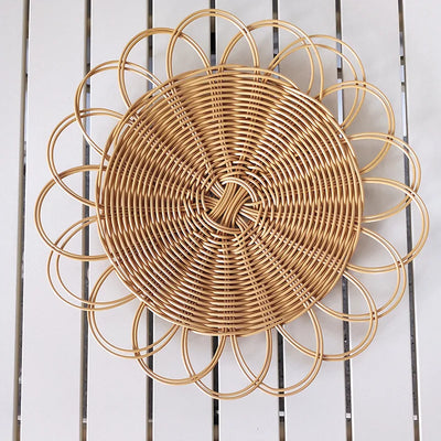 Bohemian Imitation Vine Wall Hanging Pendant Hand Woven Flower Shape Ornaments Crafts Room Living Room Background Wall Decor