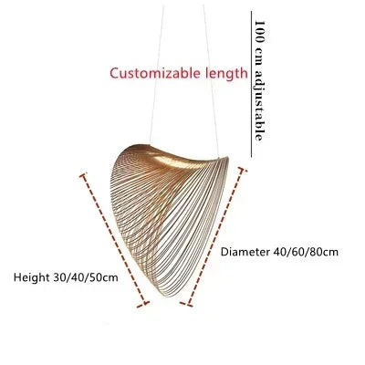 Nordic Designer Birch Wood LED Light Pendant Lamp for Staircase Kitchen Restaurant Room Decor Chandelier Home Decor Art Lighting