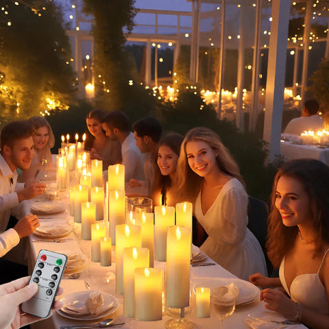 10-240Pcs LED Flickering Candles Wedding Flameless Candle Battery Operated Candles with Remote Control Flickering Candles