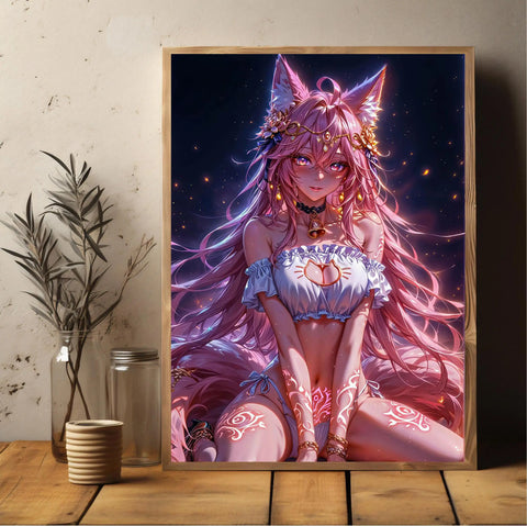 Fashion Cartoon Anime Girl Egyptian Style Sexy Goddess Posters Prints Canvas Painting Wall Art Picture Living Room Home Decor