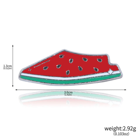 Cute Watermelon Enamel Pin Summer Fruit Shaped Brooch Bag Decoration Badges Women Lapel Pin Jewelry Gift