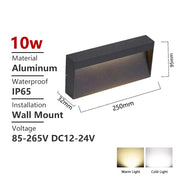 SANDIY Outdoor Wall Lamp Waterproof Led Stair Light 12v Exterior Lighting for Terrace Porch 220v 110v Luminaire Surface Mounted