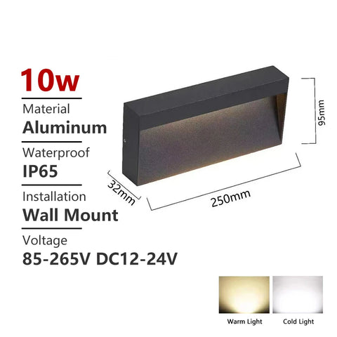 SANDIY Outdoor Wall Lamp Waterproof Led Stair Light 12v Exterior Lighting for Terrace Porch 220v 110v Luminaire Surface Mounted