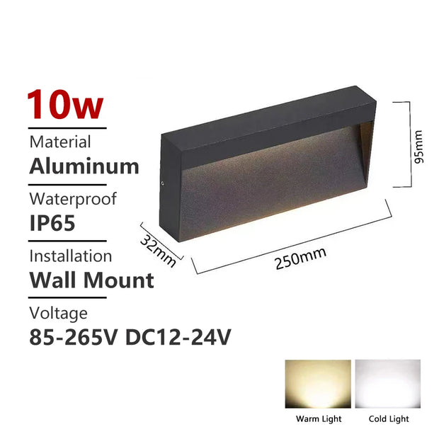 SANDIY Outdoor Wall Lamp Waterproof Led Stair Light 12v Exterior Lighting for Terrace Porch 220v 110v Luminaire Surface Mounted