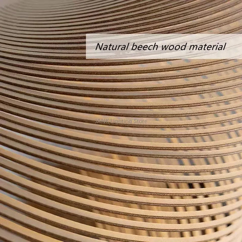 Nordic Designer Birch Wood LED Light Pendant Lamp for Staircase Kitchen Restaurant Room Decor Chandelier Home Decor Art Lighting