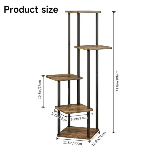 Plant Stand Stand For Flowers Wooden Storage Shelf 5 Tier Flower Shelf Planter Rack Indoor Display Stand Multiple Flower Pot